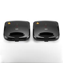 2 Sanduicheiras Elétricas Grill 750W Chapa Dupla Antiaderente