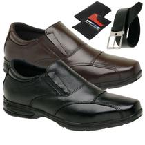 2 Sapatos Masculino Social Super Leve e Confortável Solado Costurado Cinto e Carteira - Gmm Shoes