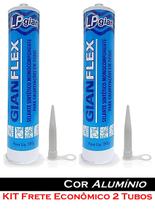 2 Selante Adesivo Cola Gian Flex para Farol / Lanterna / Bau - Cor Alumínio