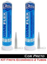 2 Selante Adesivo Cola Gian Flex para Farol / Lanterna / Bau - Cor Preto