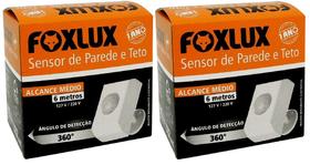 2 Sensores Presença Sobrepor Parede E Teto Bivolt Foxlux
