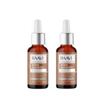 2 Sérum Clareador Facial Ácido Glicólico 30Ml - Raavi