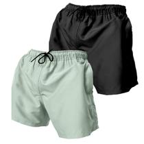 2 Short Tactel Moda Praia Masculino Bermuda Lisa Secagem Rápida