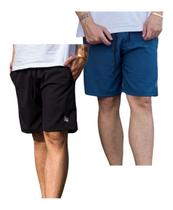 2 Shorts Masc Tactel Elastano Bordado Na Barra 2 Bolsos 099