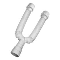 2 Sifão sanfonado duplo 72cm - Branco - Taivi