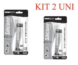 2 Silicone Alta Temperatura Automotivo Cinza Tek Bond 50g