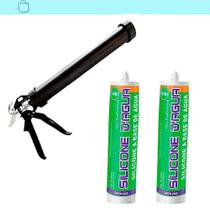 2 Silicone Bege 450G Selante Acrílico Base Dágua Aplicadora Bege 2 Silicone Bege 450G Selante Acrílico Base Dágua Aplicadora Bege