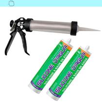 2 Silicone Cinza 450G Selante Acrílico Base Dágua Aplicadora 2 Silicone Cinza 450G Selante Acrílico Base Dágua Aplicadora