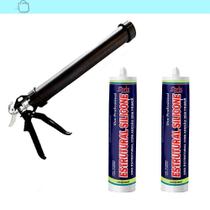 2 Silicone Estrutural Cinza Cartucho 400G Sbrix Aplicadora Cinza