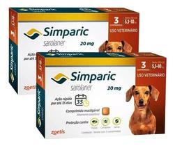 2 Simparic Antipulga Carrapatos E Sarna Para Cão 20 Mg 6 Cp