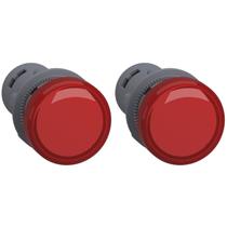 2 Sinaleiro 22mm Led Vermelho 24v - Xa2evb4lc Schneider