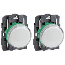 2 Sinaleiro Ø22mm Plástico P/ Lâmpada Ba9s Branco até 250V Schneider