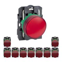 2 Sinaleiro Plástico 22mm até 250V Vermelho Para Lâmpada Ba9s Schneider