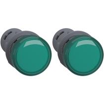 2 Sinaleiro Verde Xb7 Plástico para Lâmpada Ba9s Schneider 250v