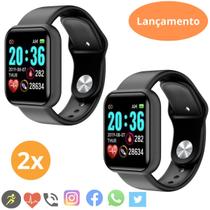 2 Smartwatch Relógio Ultra Inteligente Casal Amigo Namorados - Santiago Eletro