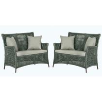 2 Sofás Área Externa Igapó Alumínio Pintura Marrom Corda Náutica Estofado Impermeável 3