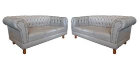 2 Sofás Chesterfield Capitone Duque Corano Bege 1,80cm