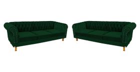 2 Sofás Chesterfield Capitone Duque Suede Verde Musgo 1,80 2 Sofás Chesterfield Capitone Duque Suede Verde Musgo 1,80