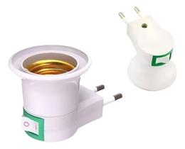 2 Soquete Bocal Lâmpada E27 Botão Liga/desliga Bivolt 110/220v Branco