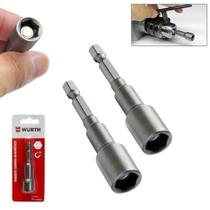 2 Soquetes Canhão 6mm Magnético Parafusadeira Furadeira Wurth