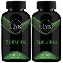 2 Spirulina Pura 360 Cápsulas - 500mg Ethos Nutrition