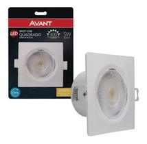 2 Spot Dicroica Led Quadrado 5w Cob Smd 3000k Branco Quente