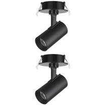 2 Spot Direcionável Embutir 12w Preto Bivolt 3000k Foxlux