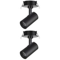 2 Spot Direcionável Embutir 7w Preto Bivolt 6500k Foxlux