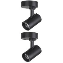 2 Spot Direcionável Sobrepor 12w Preto Bivolt 6500k Foxlux