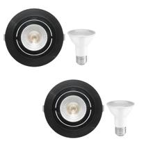 2 Spot Emb Face Plana PAR20 + 1 Lâmpada LED 6W 3000K E27 Save Energy