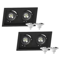 2 Spot Embutir Duplo Recuo + Lâmpada AR111 Led 12W 4000k