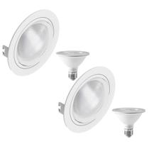 2 Spot Embutir Face Plana PAR30 + 1 Lâmpada LED 10W 6500K E27