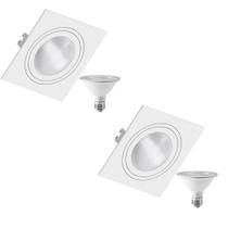 2 Spot Embutir Face Plana PAR30 + Lâmpada LED 10W 3000K E27 2 Spot Embutir Face Plana PAR30 + Lâmpada LED 10W 3000K E27