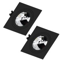 2 Spot Embutir Preto AR70 Base GU10 Bivolt Save Energy