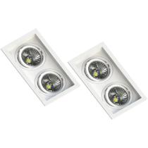 2 Spot Embutir Recuo P/2 Lamp AR11 GU10 Branco Save Energy
