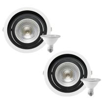 2 Spot Embutir Recuo PAR30 + 1 Lâmpada PAR30 LED 10W 3000K 2 Spot Embutir Recuo PAR30 + 1 Lâmpada PAR30 LED 10W 3000K