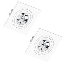 2 Spot Face Plana AR70 GU10 Embutido Quadrado Save Energy