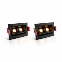 2 Spot Mini Downlight Duplo Led Embutir Direcionável Luz10 2 Spot Mini Downlight Duplo Led Embutir Direcionável Luz10