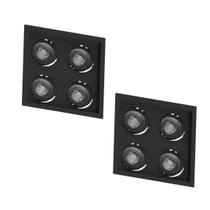 2 Spot Quadrado Quádruplo Lâmpada AR70 Save Energy Preto 2 Spot Quadrado Quádruplo Lâmpada AR70 Save Energy Preto