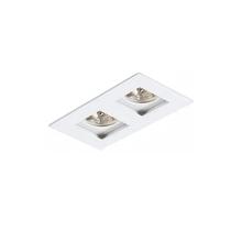 2 Spot Recuado Mr16 Duplo Branco Gu10 Dicroica Embutir Ac978