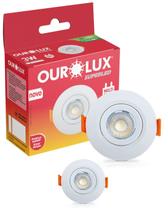 2 Spot Redondo de Embutir Super Led 3w Bivolt Cor da Luz 3000K Branco Quente Ourolux