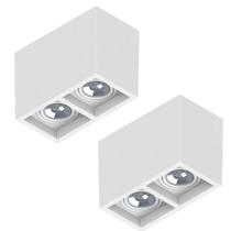 2 Spot Sobrepor Save Energy Boxit Duplo Ar111 Gu10 Branco