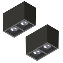 2 Spot Sobrepor Save Energy Boxit Duplo Ar111 Gu10 Preto 2 Spot Sobrepor Save Energy Boxit Duplo Ar111 Gu10 Preto