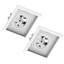 2 Spots de Embutir Quadrado Recuado AR70 Branco Save Energy 2 Spots de Embutir Quadrado Recuado AR70 Branco Save Energy