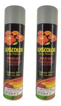 2 Spray Primer Rápido Fundo Cinza Tinta Lukscolor Multi Uso Geral 400ml
