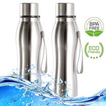 2 Squeeze Garrafa Aço Inox Escovado 600ml Trilha Academia - Squezze Plus