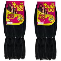 2 Super Jumbos Para Penteados Ser Mulher Cabelo Fibra Para Tranças Box Braids 420 Gramas 65cm 2 Super Jumbos Para Penteados Ser Mulher Cabelo Fibra Para Tranças Box Braids 420 Gramas 65cm