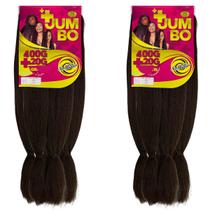 2 Super Jumbos Para Penteados Ser Mulher Cabelo Fibra Para Tranças Box Braids 420 Gramas 65cm 2 Super Jumbos Para Penteados Ser Mulher Cabelo Fibra Para Tranças Box Braids 420 Gramas 65cm