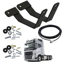 2 Suporte Antena Novo Volvo Fh Cabo 5,5 metros Parafusos Anti-furto