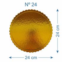 2 Suporte Base de Bolo Cake Board Laminado Dourado Nº24